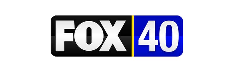FOX 40 logo with "FOX" in white letters on a black background and "40" in white on a blue background, separated by a yellow vertical line.