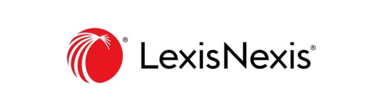 LexisNexis logo featuring a red circle with white curved lines next to the black text "LexisNexis" on a white background.