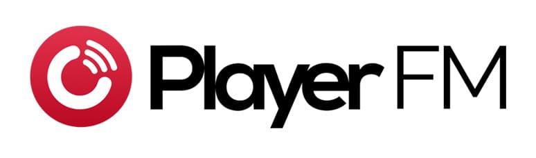 Player FM logo featuring a red circular icon with radio waves next to the bold black text "Player FM" on a white background.