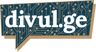 The word "divul.ge" in bold white letters appears inside a speech bubble with a dark circuit board pattern and a gold border.